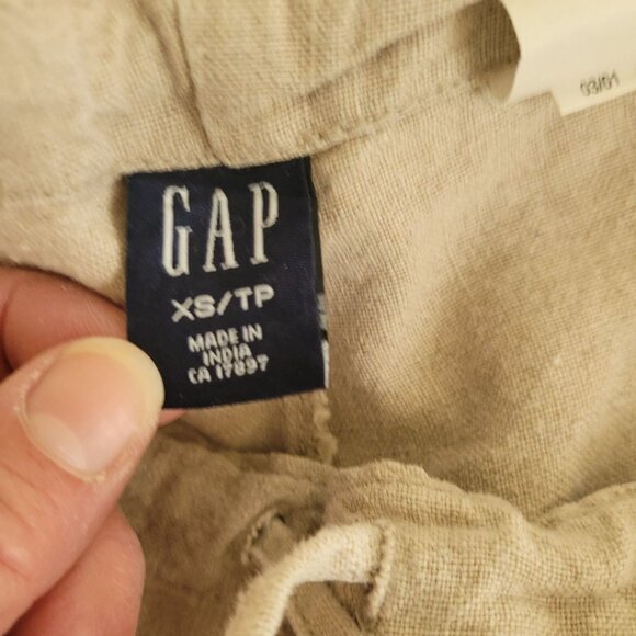 Gap Womens XS Linen Drawstring Pants wide leg Beige Relaxed Lagenlook minimal - Picture 6 of 6